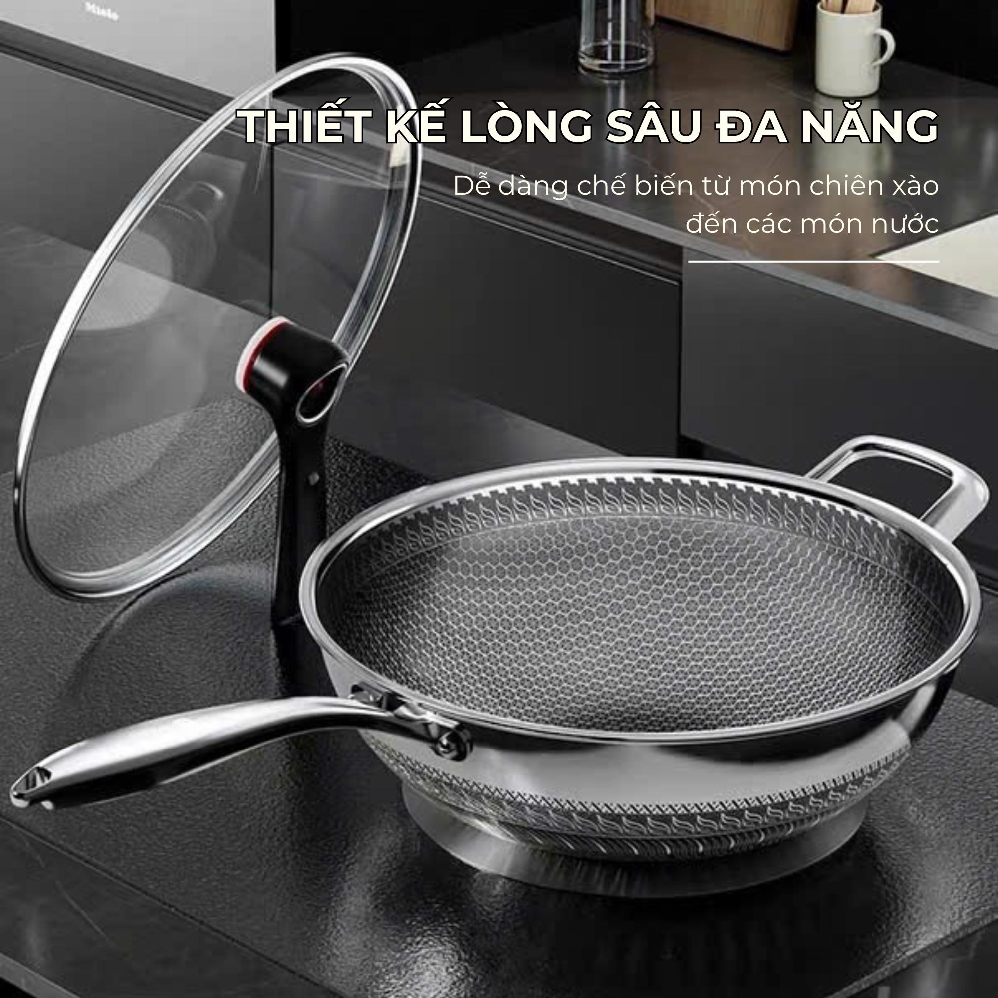 Chảo Sâu Lòng Hybrid Toss Wok Perfection by M, Inox 316 Cao Cấp, Chống Dính 2 Mặt, Chống Xước Đỉnh Cao - Ảnh 6